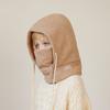 Children's Hat Mask Scarf Integrated with Hat Keep Warm and Cold Protection In Winter Fleece-lined Earflaps Slipover Hat