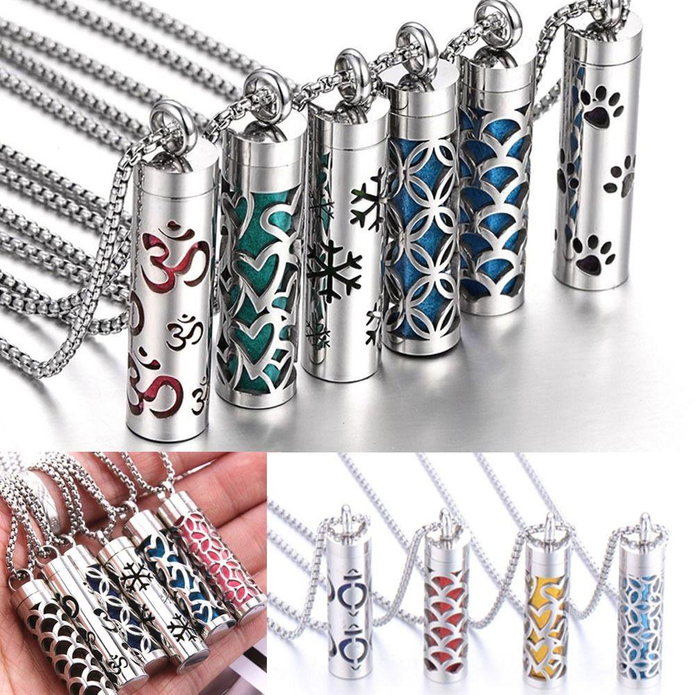 Aroma Schmuck Parfümöle Halskette Silberfarbene Medaillon Parfüm Halskette Schmuck Zubehör