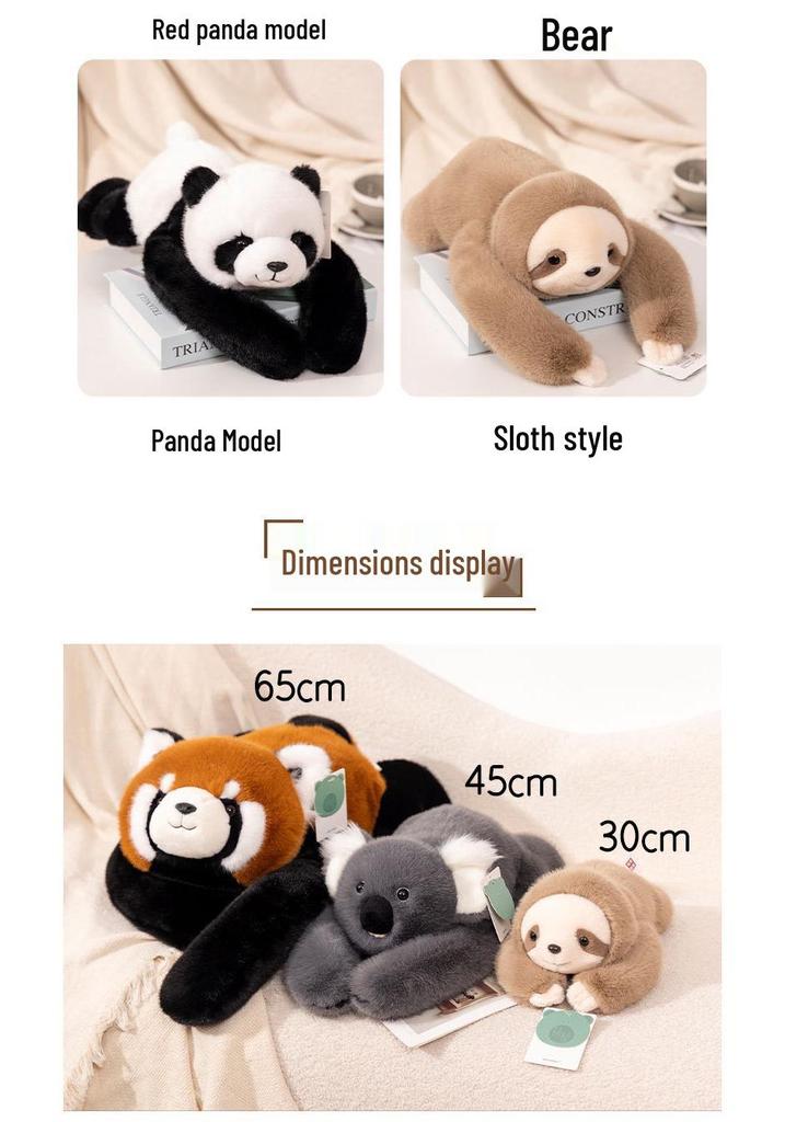 Plush Animal Pillow: Panda, Koala, Raccoon, Dinosaur, Cuddly Sleeping Companion for Children