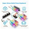 Original LED Leuchtender Schlüsselanhänger Tastatur Klickbarer Knopf Fidget Spielzeug zur Stress- und Angstbewältigung Tragbare Schreibtischdekoration Geschenke