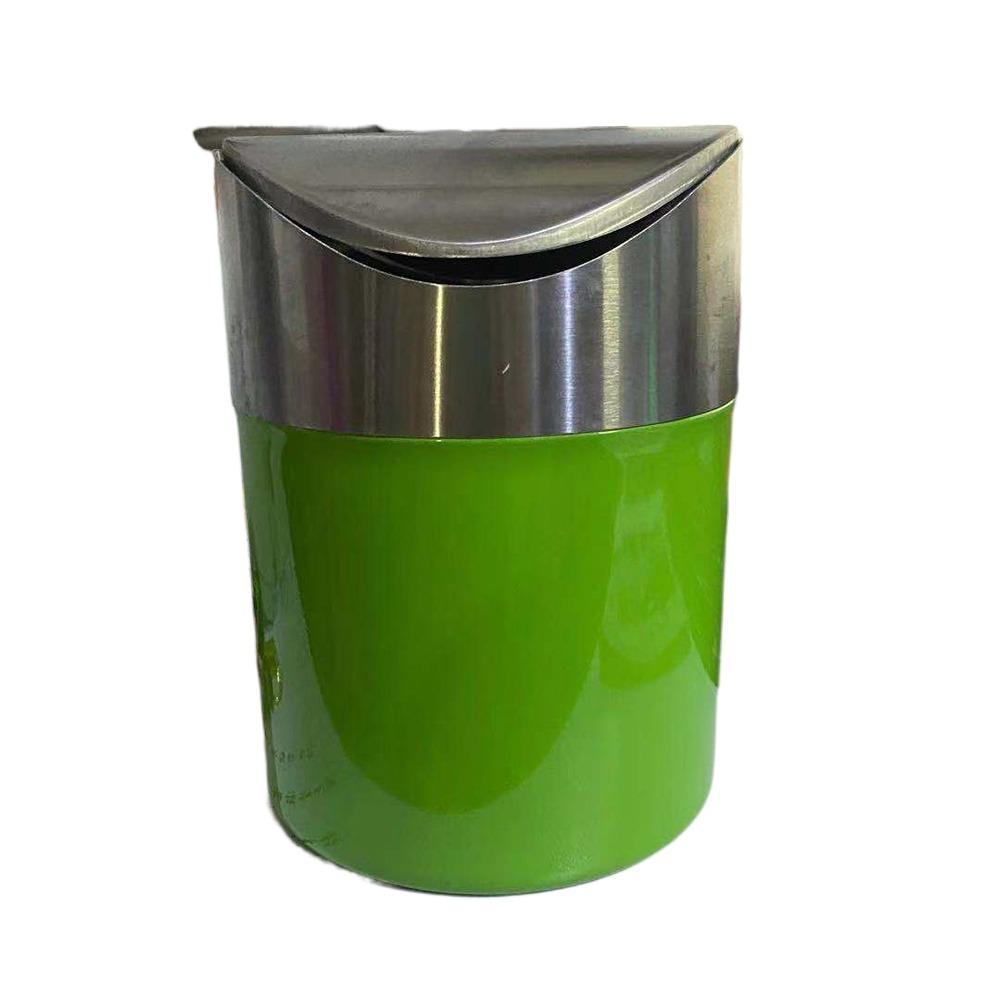 Rust-proof Desktop Trash Can Dust-proof Desktop Dumpster Mini Flip Trash Can  Bathroom
