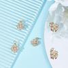 Beebeecraft 6Pcs/Box Four Leaf Clover Charms 18K Gold Plated Brass Good Luck Pendant Cubic Zirconia St. Patrick's Day Shamrock Charm for Jewelry