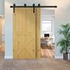 Sliding Door Hardware Kit, 200 cm, Carbon Steel, 2 Wooden Doors, Black