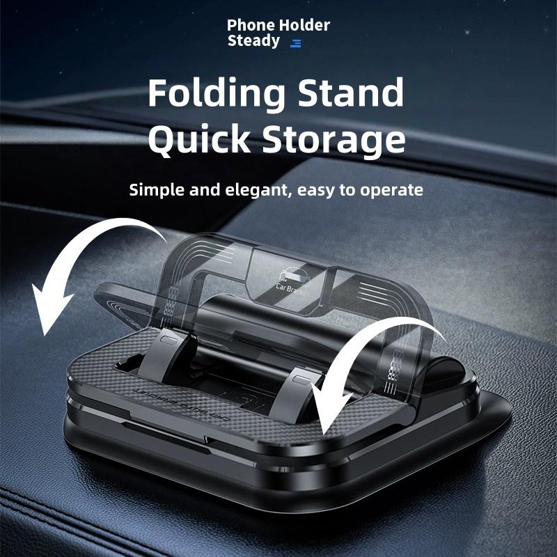 Heavy-Duty Dashboard Phone Mount with Gel Base and Dual Parking Number Plate Design