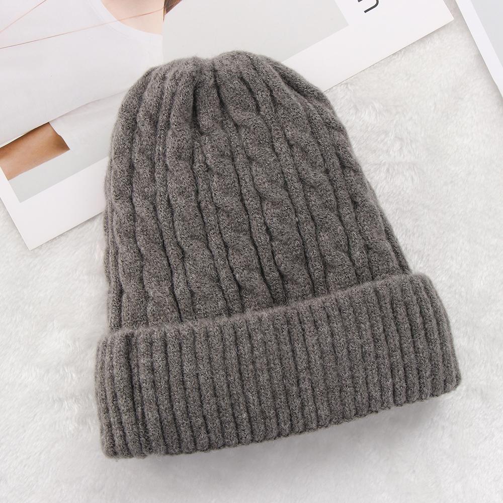 Winter Warm Soft Casual Ski Hats Thick Fleece Hedging Cap Slouchy Bonnet Wool Knitted Beanies