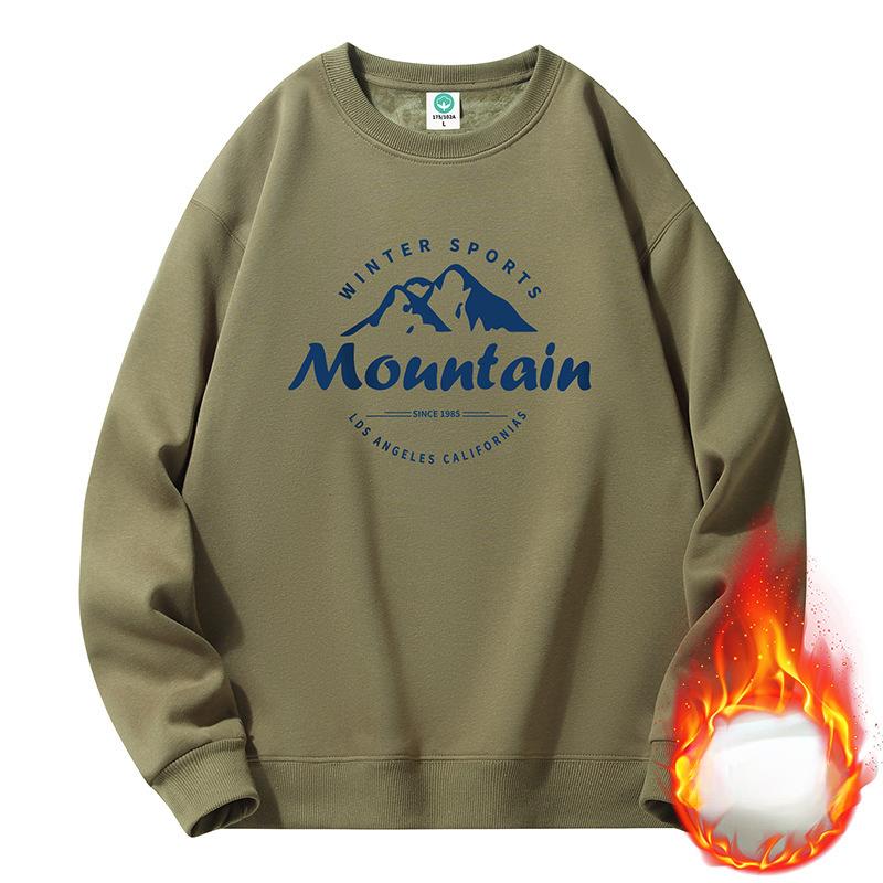 

Утолщенный флисовый свитер с круглым вырезом для мужчин и женщин, трендовый свободный пуловер, универсальная повседневная куртка 5XL хаки