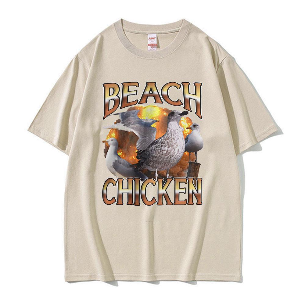 

Funny Beach Chicken Seagull Humor Style T-shirt Fashion Trend Meme Graphic Tee Shirt Men Women Casual 100% Cotton O-Neck T Shirt 4XL
