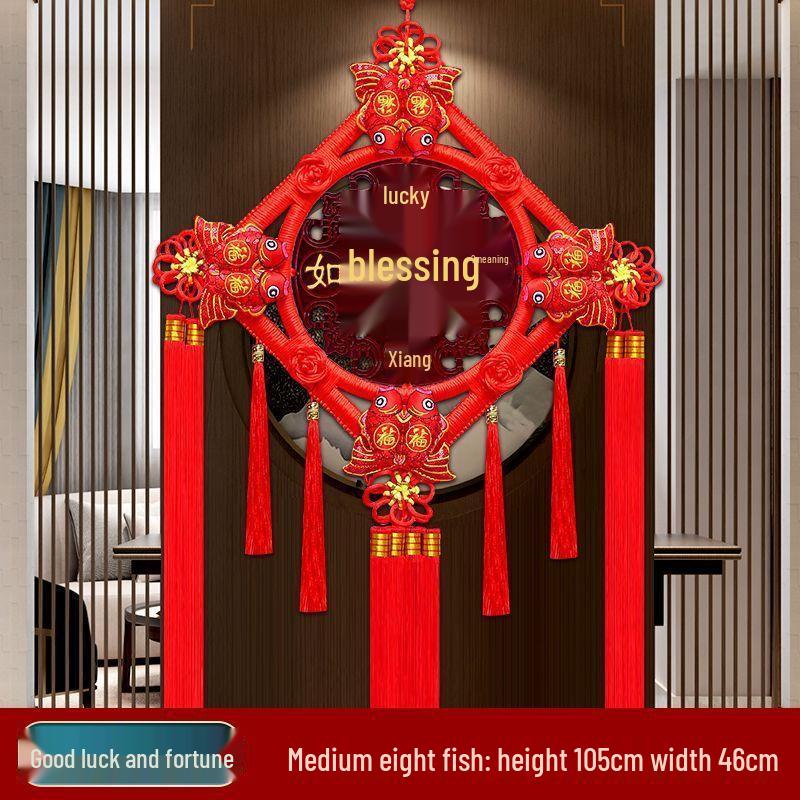 2025 High-End Chinese Knot Peace Fu Character Five Blessings Door Ornament for Living Room and Housewarming Decoration