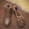 Mode Herrenstiefel Mode High Top Lässige Lederstiefel Plüsch Warme Winterstiefel für Männer Sneaker Rutschfeste Plateau-Stiefel Botas Hombre