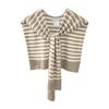 Ladies' Fashion Striped Yarn Fake Collar Imitation Wool Shawl Knitted Outer Decoration Knotted Scarf