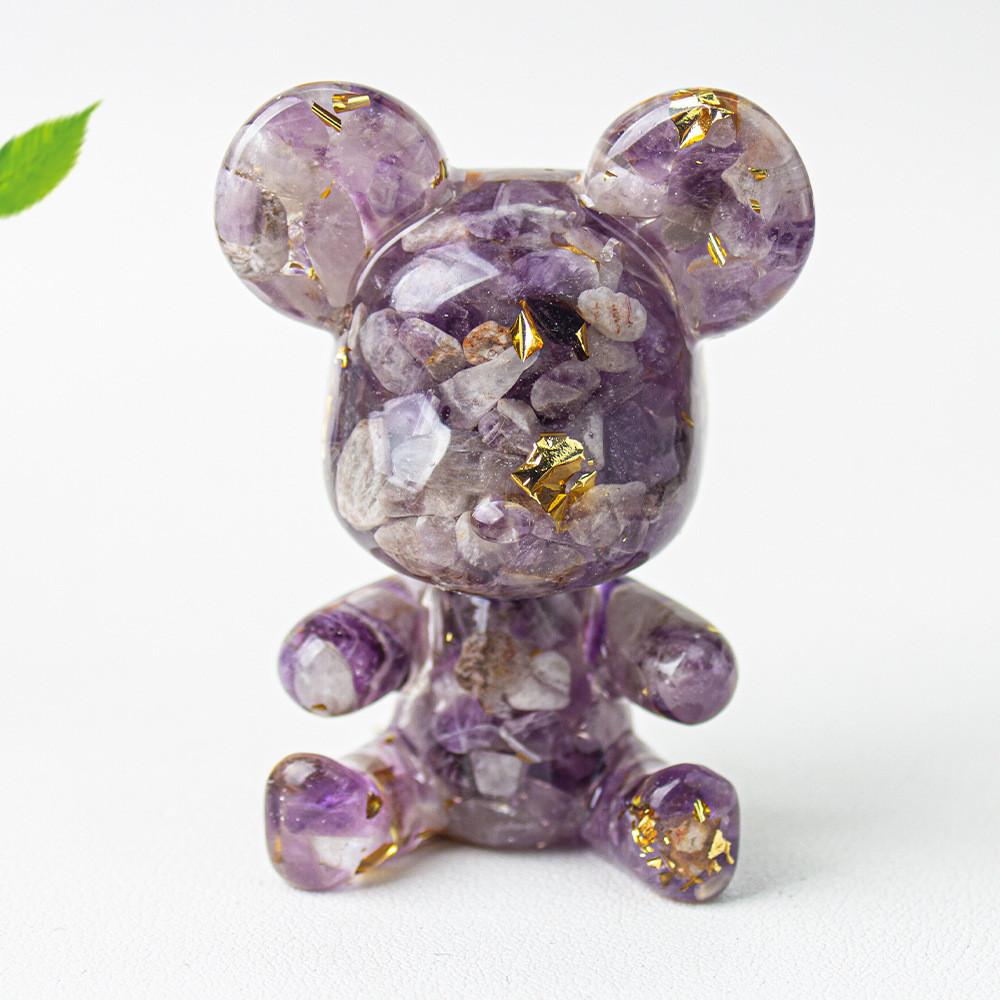 Crystal Resin Bear Car Air Vent Decor With Water Crystal And Crown For Gift Giving