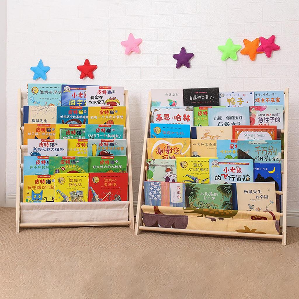 Rack Wooden Bookshelf Children's Bookcase Organizer