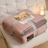 Winter Fall Thickened Imitation Woolen Blanket Soft Office Nap Shawl Blanket Warm Plush Sofa Bed Aviation Blanket Birthday Gift