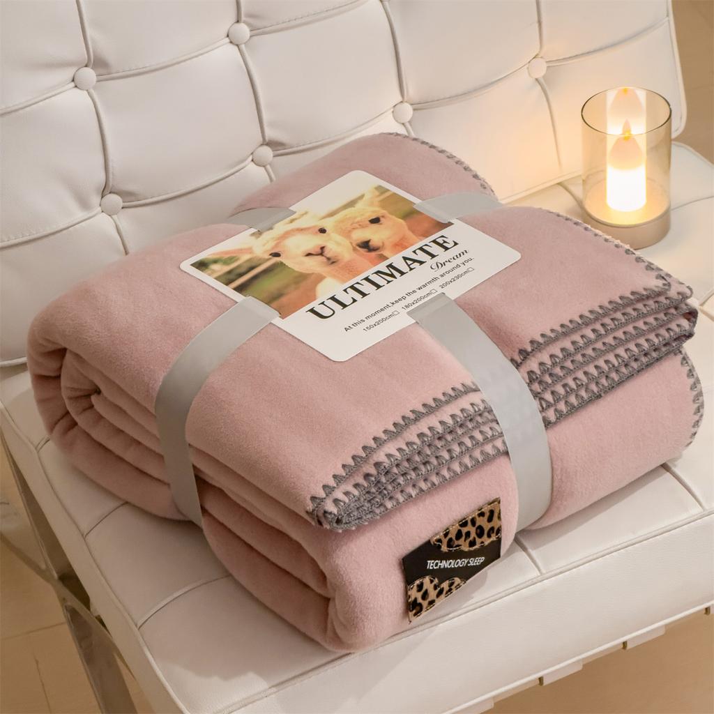 Winter Fall Thickened Imitation Woolen Blanket Soft Office Nap Shawl Blanket Warm Plush Sofa Bed Aviation Blanket Birthday Gift