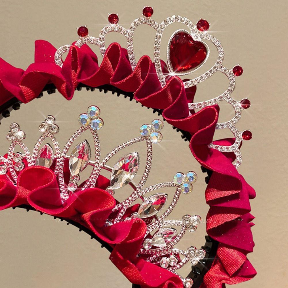 Hair Hoop New Year Headband Rhinestone Celebration Hairband Simple Princess Crown  Girl