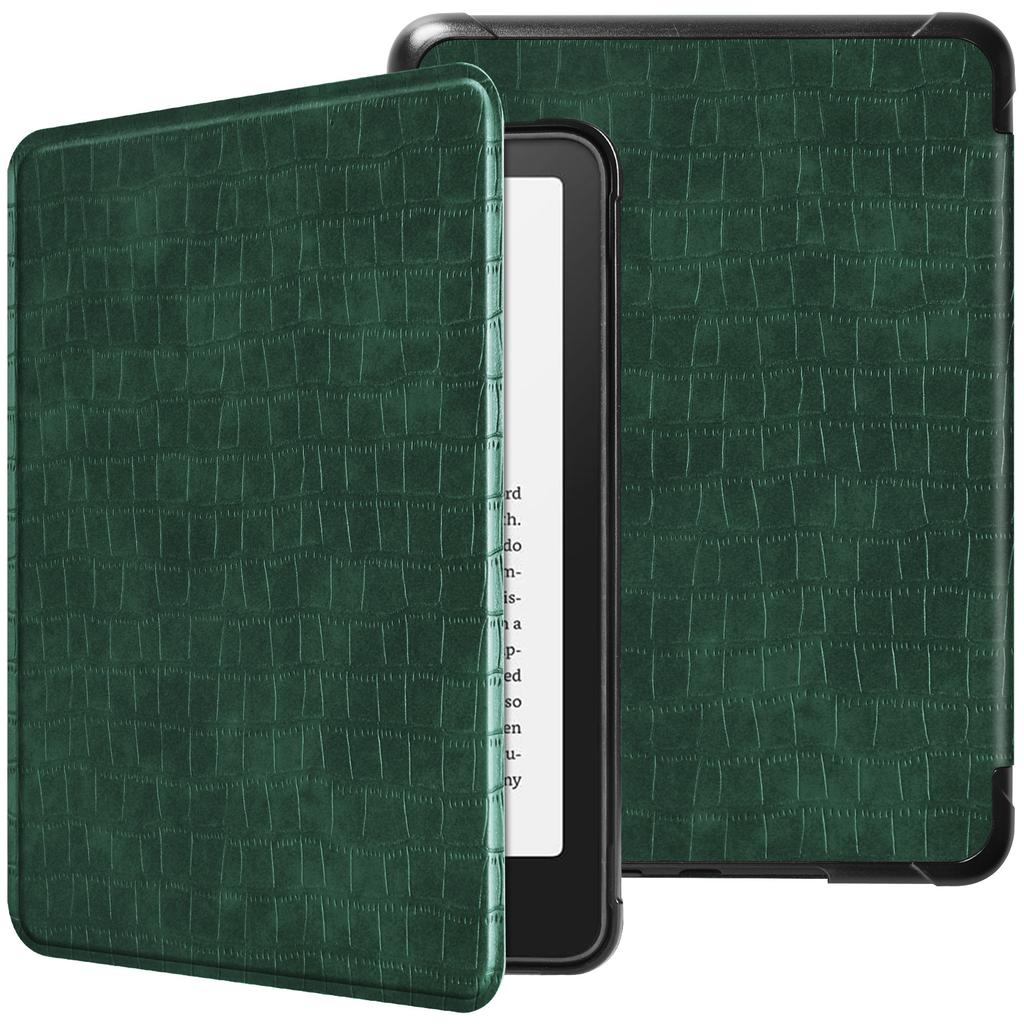 Case for Kindle Paperwhite 12th Gen 7-Inch (2024 Release) - Stylish Crocodile Synthetic Leather Shockproof Hard Shell