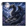 DIY Manual Skill Craft Fantasy Art Kit Fabric Poke Kits Dragon Mythic 3D Theme Room