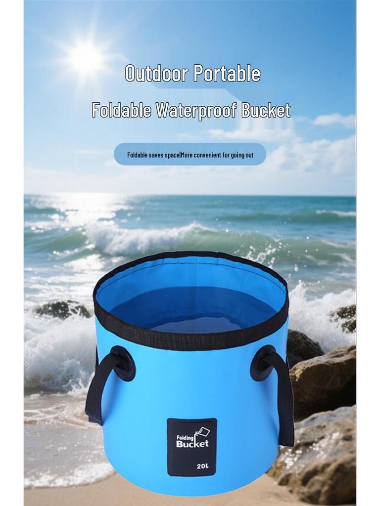 Waterproof PVC Folding Bucket for Fishing, Camping, Car Washing & Storage