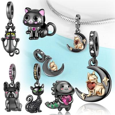 Black Cat Dog Dinosaurs Heart Moon Copper Plated For Charms Copper Plated Original Bracelet For Jewelry Making