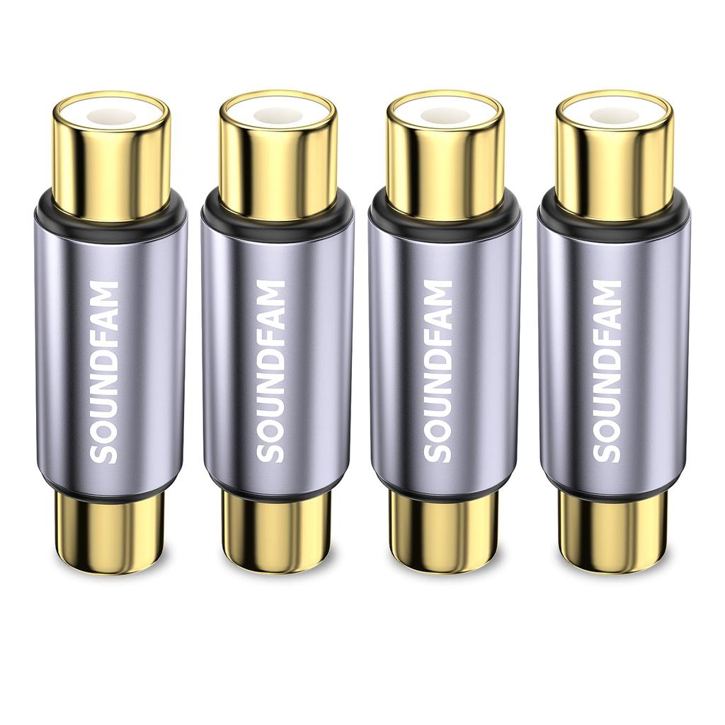 SOUNDFAM RCA Female To RCA Female Relay Barrel Connector Adapter Extends RCA Cables for and Car Audio Subwoofers of Adapter, HDTVs, Speakers,