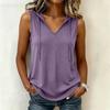 Womens Sleeveless Hoodie Top V Neck Casual Lightweight Pullover Tank Shirt Summer Fashion Soft Fabric