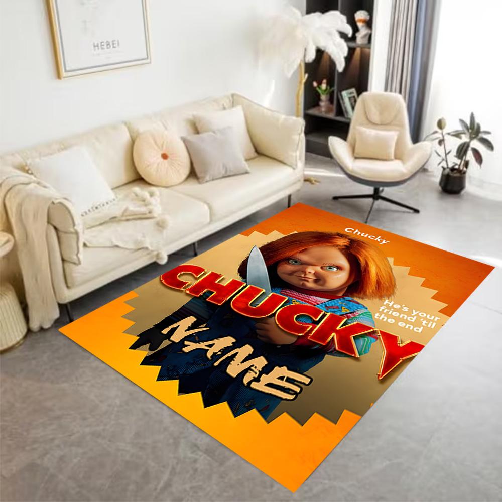 Chucky's Fiery Journey Customized Name Floor Rug Office Rug Suitable for Game Room Living Rooms Study room Decorate room Anti-slip Rug