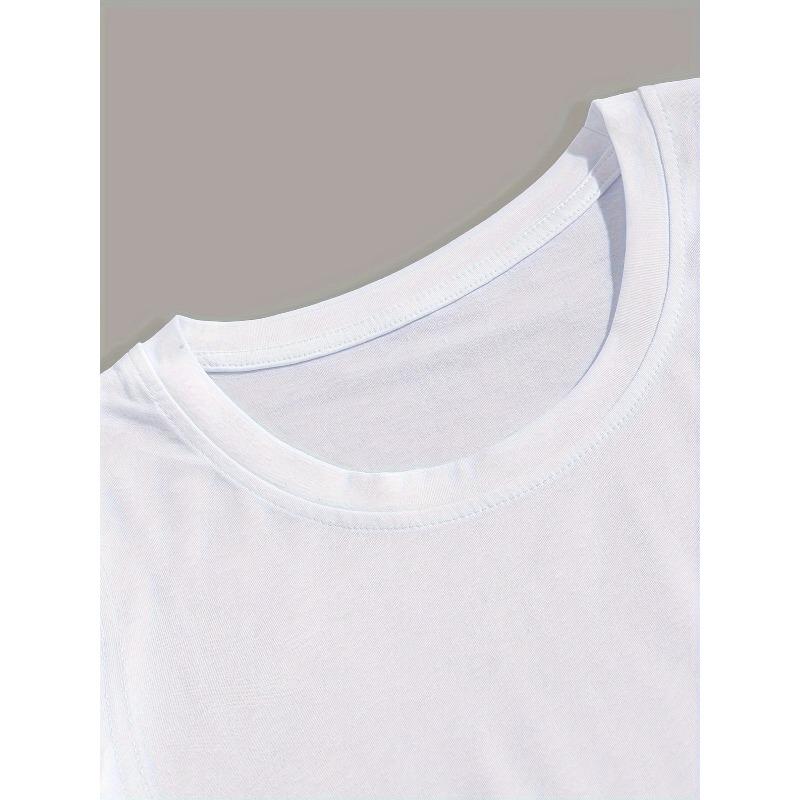 Four-leaf Clover Print T Shirt, Tees For Men, Casual Short Sleeve T-shirt For Summer