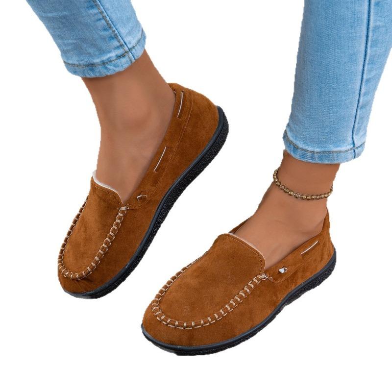 Neu - Stilvolle Warme und Lässige Fahrmokassins - Markierte Nähte, Runde Zehenpartie, Vollständig bedeckend, Geeignet für Zuhause und Draußen