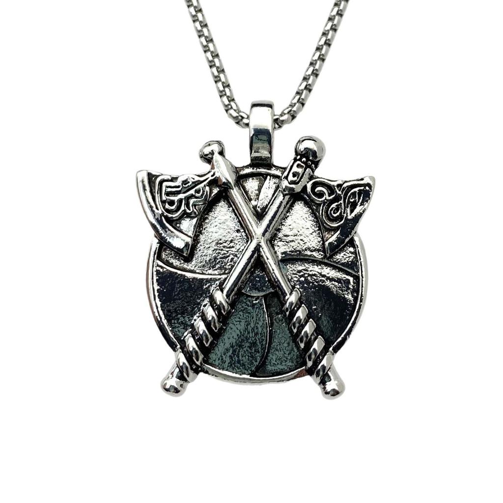 Necklace Men's Versatile Trendy Ax Shield Pendant
