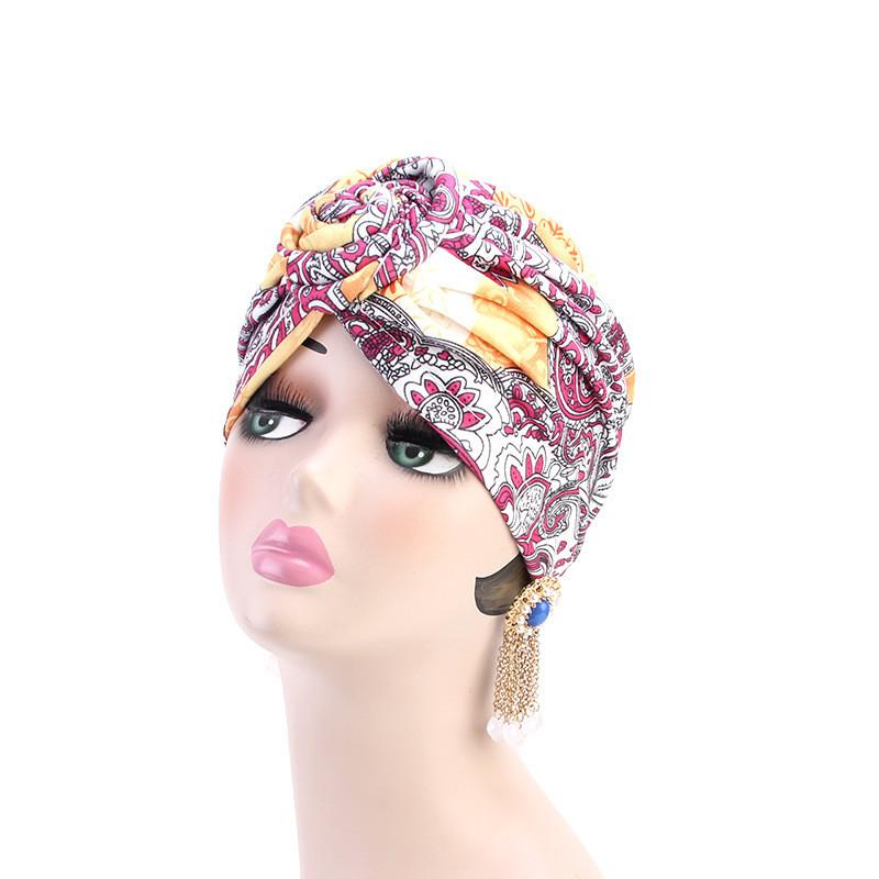 Turban Hat Muslim Hat African Wind Vortex Knotted Chemo Cap Baotou Cap Fashion Hat
