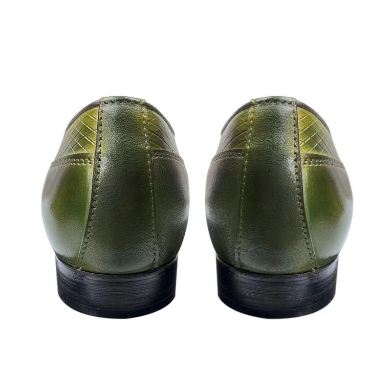 Fashion Men's Casual Shoes Outdoor Everyday Designer Elegant Luxury High Quality Slip On Black and Green Penny Loafers Leather Shoes