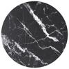 Day and Night - Day and Night Marble Design Table Top Black Tempered Glass Ø40x0.8 Cm