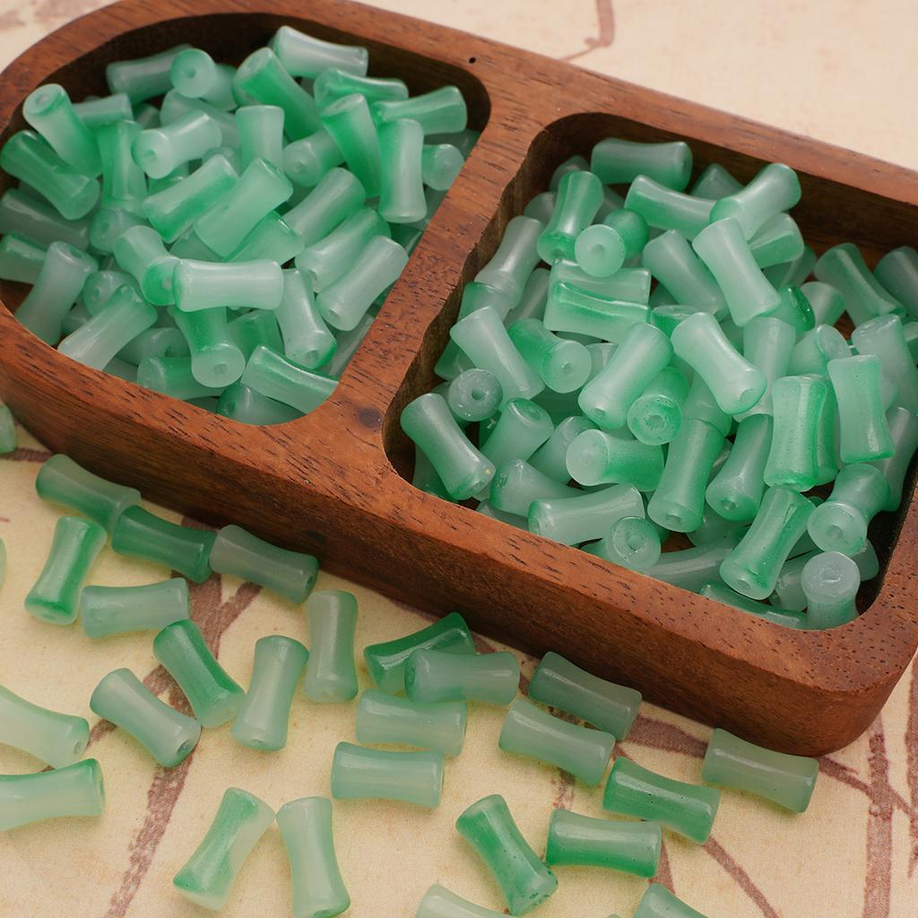 Glass Halo Staining Sprinkles Bamboo Beads Ancient Style Loose Beads Handmade Diy Hand Beaded Beads Accessories Glaze Imitation Jade Beads Materials
