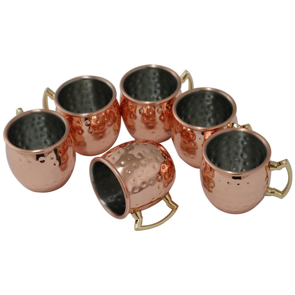 Tazza Moscow Mule con manico in acciaio inox 550ml, martellata, tazza da cocktail creativa