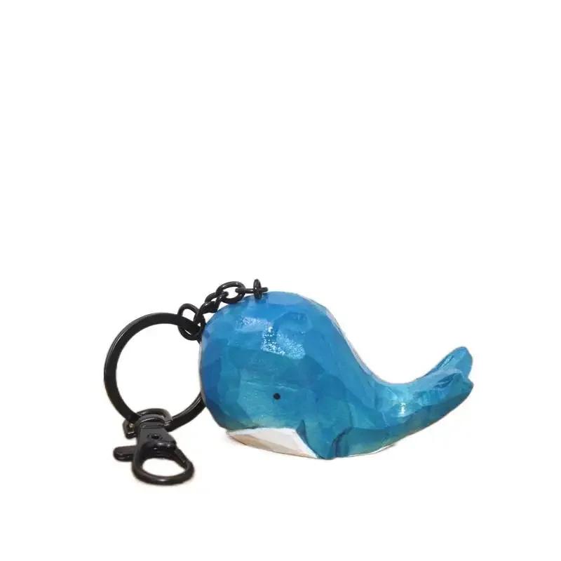 Home Decoration Small Crafts Wooden Small Whale Pendant Original Wood Carving Creative Handmade Wood Animal Home Decor Accessory