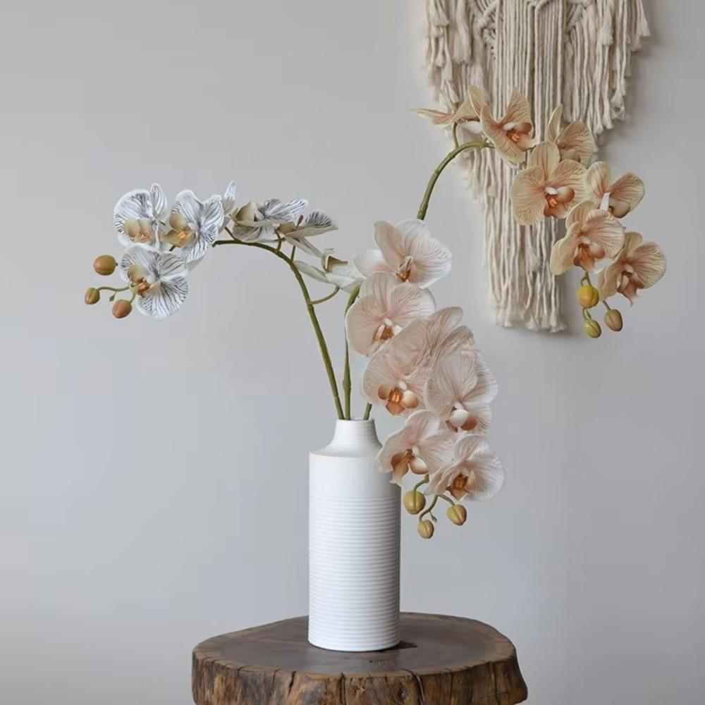 High Quality Luxury Flowers Latex 8 Heads Butterfly Orchids Artificial Real Touch Phalaenopsis Orchid Wedding Decor
