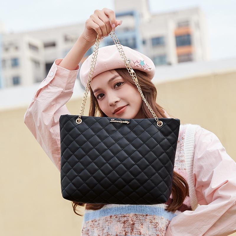 Versatile Rhombus Large Bag Women's Bag Chain Bag Women's Casual Women's Bag Large Capacity Shoulder Women's Bag