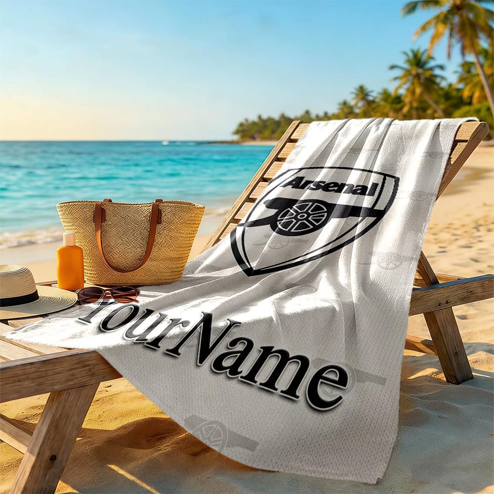 Arsenal Personalized Name Beach Towel Super Soft & Absorbent For Beach Bathroom Outdoor Swimming Pool Camping Picnic Yoga Diving Vacation Accessories