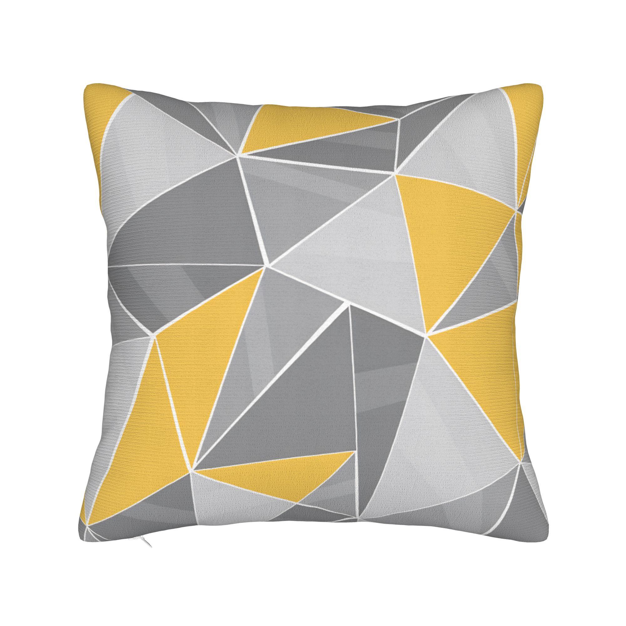 Pillow Cover Yellow Grey Geometric Retro Trendy Pillow Case For Sofa Home Decoration Pillowcases 30cmx30cm