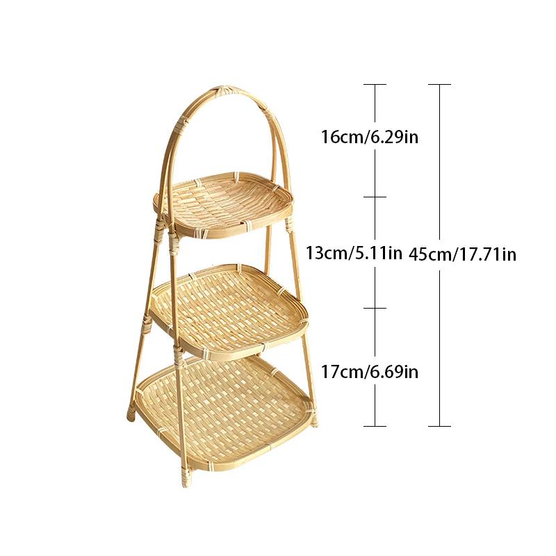 1/2/3 patrový kulatý čtvercový košík s rukojetí Vícevrstvý čajový dezert a košík ovoce
