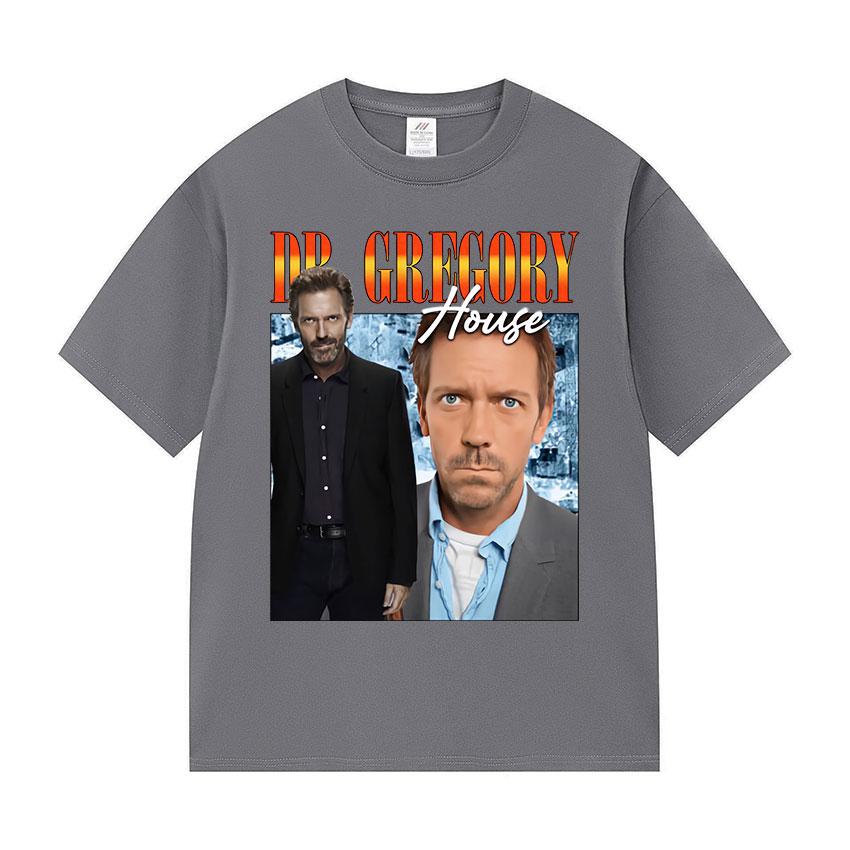 90s Vintage Dr Gregory House Graphic T Shirt Mens Fashion Harajuku Short Sleeve Tshirts Summer Clothing Unisex Cotton Tshirt