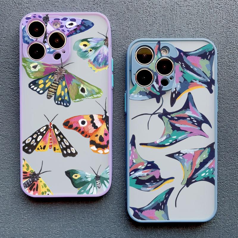 Simple Adorable Hand-Drawn Various Animals Phone Case For iPhone 12 14 15 Pro Max Plus Mini 16 13 11 Pro Max XR XS X SE2 Covers