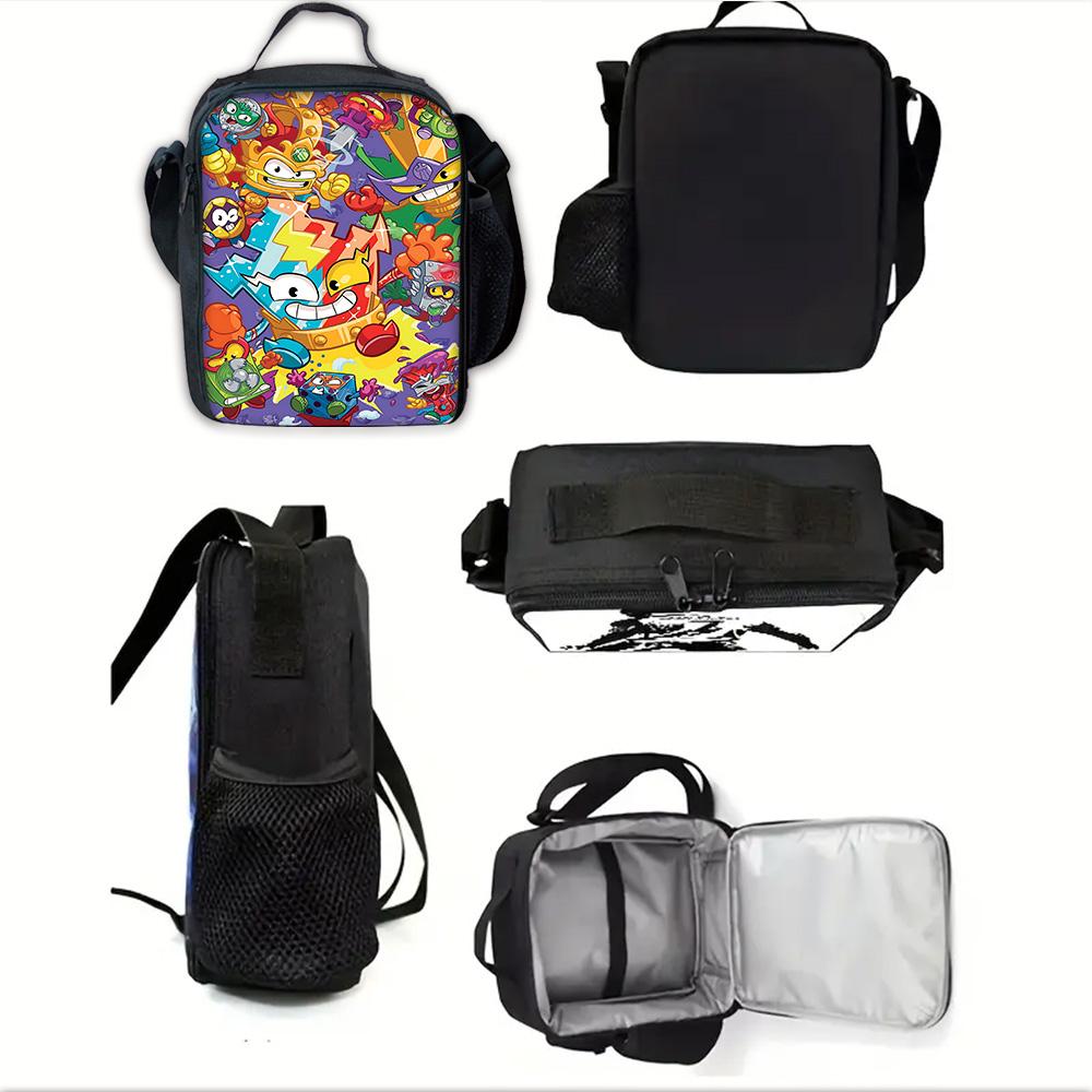 Cartoon toys Super Zings SuperThings Child School Backpack with Lunch Bags ,Pencil Bags ,School Bags for Boys Girls Best Gift