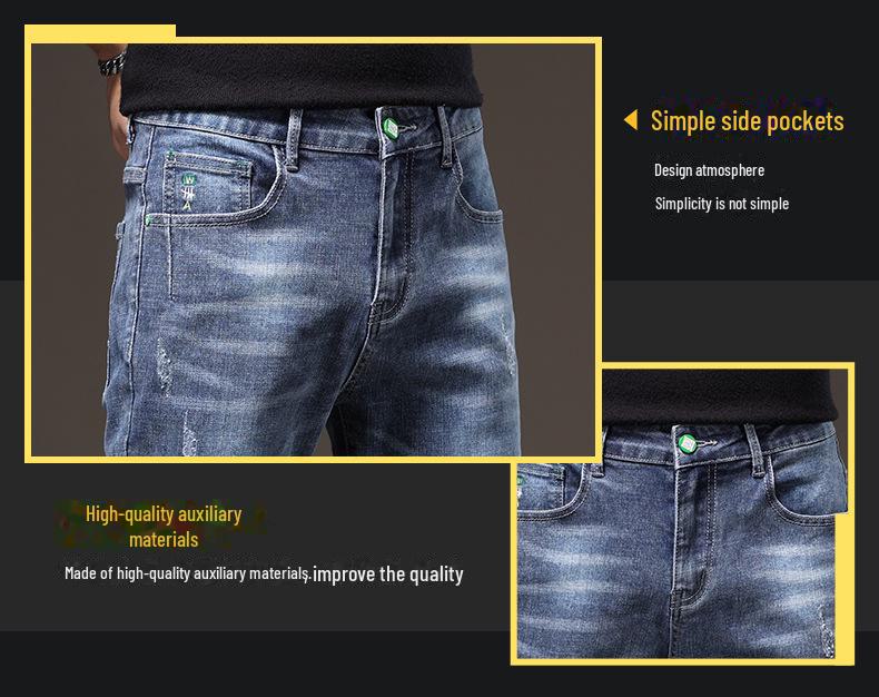 Herren Slim Stretch Klassische Blaue Jeans 2024 - Ganzjahres-Freizeitkleidung