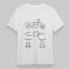 Men's Classic T-Shirt Technical Motorcycle Line Art Graphic Plus Size Cotton Tee