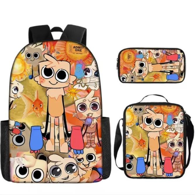 Dandy'S World Student School Bag Dandy'S World Cartoon Cute Backpack Three-Piece Set Satchel Bag Pencil Case