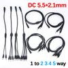 DC 1 Female To 2 3 4 5 Way 22awg 18awg Male Connector Power Supply Splitter Plug Adapter Cable Cord 5.5mmx2.1mm for Strip Light