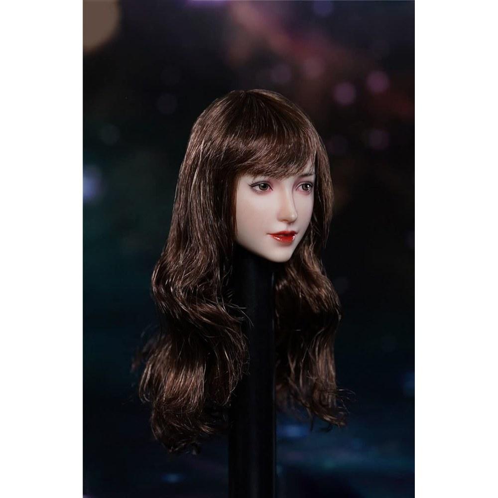 12-inch Female Action Figure Head Carving Beautiful Woman Head Sculpture