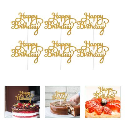 10Pcs Birthday Cake Insert Chic Letter Cupcake Toppers Party Decorations Cake Picks Fruit Picks Dessert Supplies
