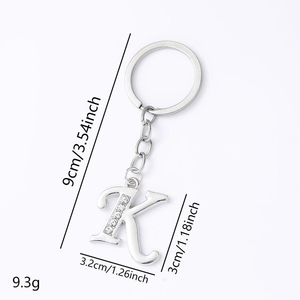 Creative Rhinestone Initials Metal Keychain – Korean Style Car Keyring Party Gift.